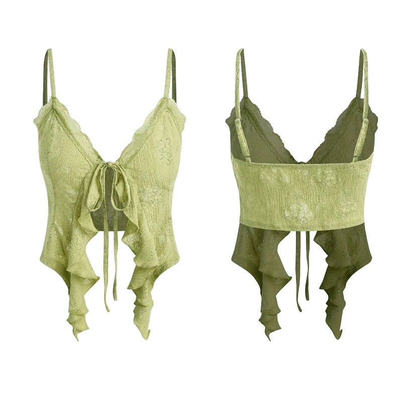 Summer Y2k Clothes Sexy Crop Tops Women's Corset Lace Bandage T-shirt Camisole Woman Sling Tank Top Fashion Sleeveless Waistcoat